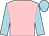 Pink, light blue sleeves and cap