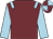 Garnet body, light blue epaulettes, light blue arms, garnet cap, light blue quartered