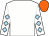 White body, white arms, blue-light diamonds, orange cap