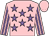 Pink, mauve stars, striped sleeves, pink cap