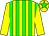 yellow with green stripes, yellow sleeves, yellow cap with green star