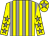 Yellow & grey stripes, grey stars on sleeves, grey star on cap