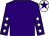 Purple, white stars on sleeves, white cap, purple star