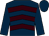 Dark blue, brown chevrons, dark blue sleeves and cap