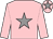 Pink body, grey star, pink arms, pink cap, grey star