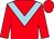 Red body, light blue chevron, red arms, red cap