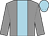 Grey, Light Blue stripe, Light Blue cap