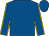 Royal blue, yellow seams on sleeves