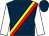 Dark Blue, Yellow and Red sash, white sleeves, Dark Blue cap