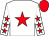 White, red star, red stars on sleeves, red cap