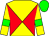 Yellow body, red diabolo, yellow arms, green armlets, green cap