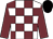 White body, garnet checked, garnet arms, black cap