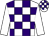 White and purple check, white sleeves