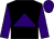 Black body, purple triangle, purple arms, purple cap