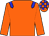 Orange body, big-blue epaulettes, orange arms, orange cap, big-blue checked