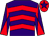 Purple, red chevrons, diabolo on sleeves, red cap, purple star