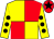 Yellow and red (quartered), yellow sleeves, black spots, red cap, black star