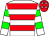 White body, red hooped, white arms, green hooped, red cap, white stars