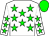 White body, big-green stars, white arms, big-green stars, big-green cap