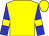 yellow, blue sleeves, yellow armlets and cap