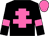 black, hot pink cross of lorraine, hot pink armlets and cap