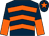 Dark blue, orange chevrons, halved sleeves and star on cap