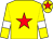 Yellow, red star, yellow sleeves, white armlets, yellow cap, red star