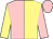 Pink and primrose (halved), sleeves reversed, pink cap