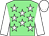 light green, white stars, white arms, white cap