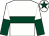 White, dark green hoop, halved sleeves and star on cap