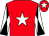 Red, white star, black sleeves, white diabolo, red cap, white star