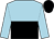 Light blue and black halved horizontally, light blue sleeves, black cap