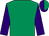 Emerald, purple sleeves, halved cap