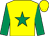 yellow, emerald green star and sleeves, yellow cap