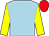 Light Blue, Yellow sleeves, Red cap