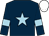 Dark blue, light blue star, light blue armlet, white cap