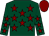 Dark green, maroon stars, maroon cap