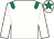 White, emerald green epaulets and star on cap