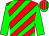 red and green diagonal stripes, green sleeves, striped cap