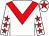 White, red chevron, white sleeves, red stars, white cap, red star