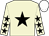 beige, black star, beige sleeves, black stars, white cap