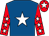 Royal blue, white star, red sleeves, white stars, red cap, white star