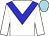 White body, blue chevron, white arms, light blue cap