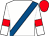 White, royal blue sash, white sleeves, red armlets, red cap