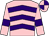 Pink, purple chevrons and armlets, quartered cap