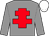 grey, red cross of lorraine, white cap