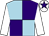 Light blue and purple (quartered), white sleeves, white cap, purple star