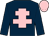 Dark blue, pink cross of lorraine, pink cap