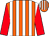 Orange and white stripes, red sleeves