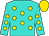 Turquoise, gold spots on body, gold cap